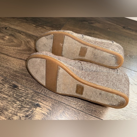 TOMS Women's Desert Wedge Ankle Booties Grey Tweed Knit Canvas Lace Up,Size 9.5 - Picture 5 of 7